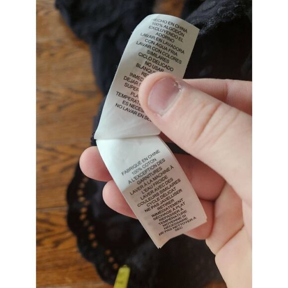 Kate Spade New York off-the-shoulder short-sleeve scallop eyelet border black  d - Picture 7 of 7